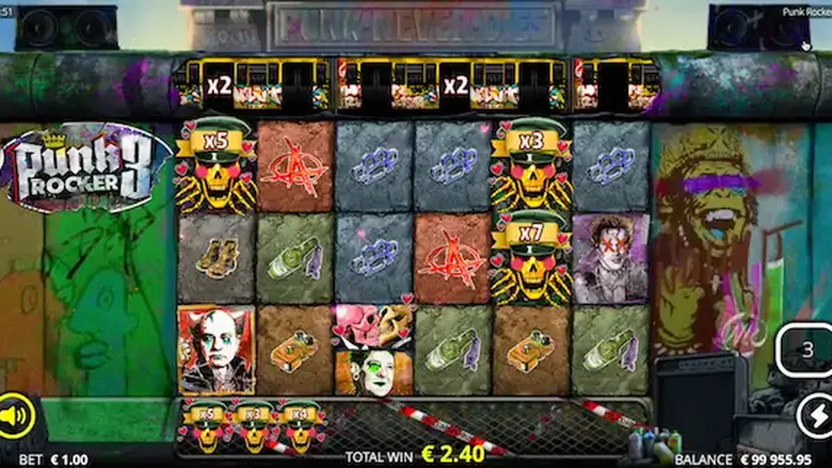 Ang makulay at maingay na interface ng Punk Rocker 3 slot game