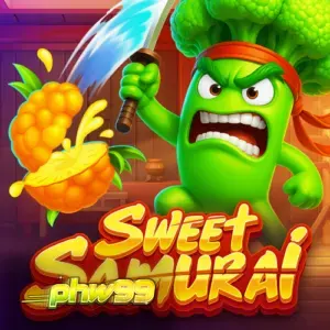 Tampilan visual slot Sweet Samurai dengan tema dojo dan buah-buahan
